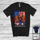 MacnyStore - Personalized 'Merica, Proud 4th Of July Custom Name Irish Setter Owner, USA Flag Patriotic T-Shirt