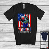 MacnyStore - Personalized 'Merica, Proud 4th Of July Custom Name Pigeon Owner, USA Flag Patriotic T-Shirt