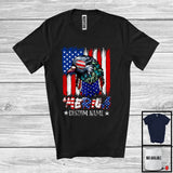 MacnyStore - Personalized 'Merica, Proud 4th Of July Custom Name Pigeon Owner, USA Flag Patriotic T-Shirt