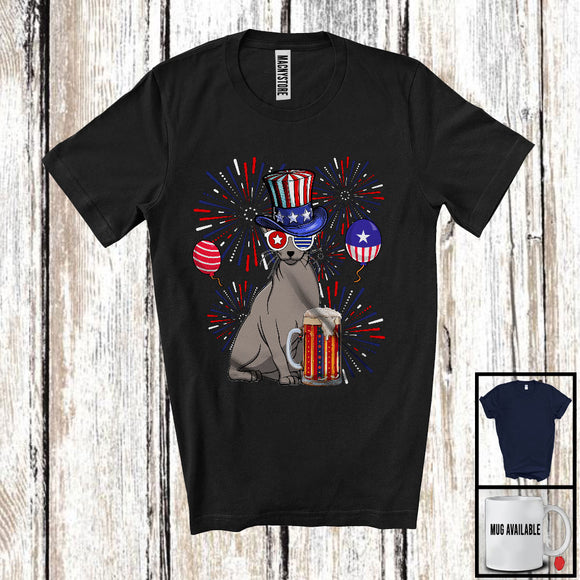 MacnyStore - Peterbal Drinking Beer, Awesome 4th Of July Fireworks Kitten, Drunker Patriotic Group T-Shirt