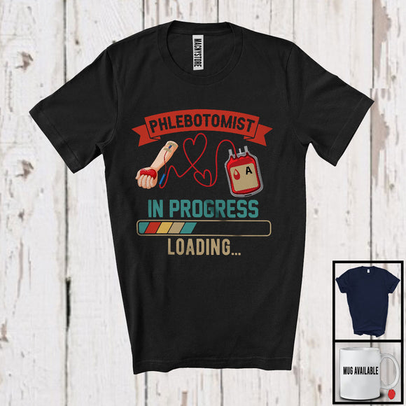 MacnyStore - Phlebotomist In Progress Loading, Humorous Father's Day Mother's Day Vintage, Family Group T-Shirt