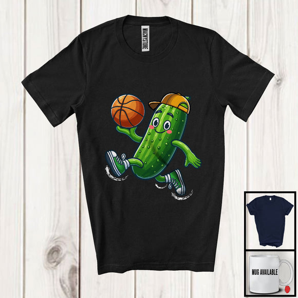 MacnyStore - Pickle Playing Basketball, Adorable Pickle Basketball Player Team, Matching Sport Lover T-Shirt