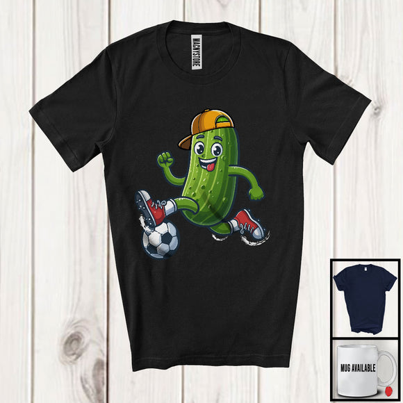 MacnyStore - Pickle Playing Soccer, Adorable Pickle Soccer Player Team, Matching Sport Lover T-Shirt