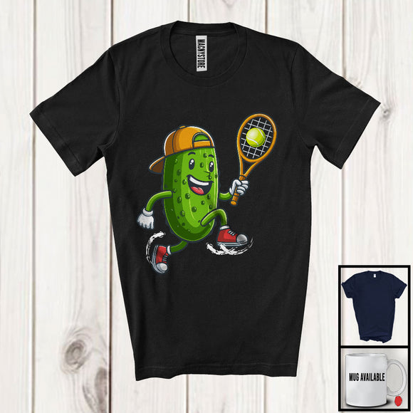 MacnyStore - Pickle Playing Tennis, Adorable Pickle Tennis Player Team, Matching Sport Lover T-Shirt