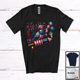MacnyStore - Pigeon Riding Firecracker, Wonderful 4th Of July USA Flag Animal Bird Fireworks, Patriotic T-Shirt