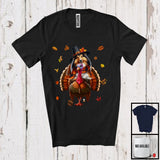 MacnyStore - Pilgrim Sheltie Riding Turkey; Awesome Thanksgiving Autumn Leaves Turkey; Family T-Shirt