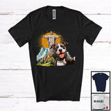 MacnyStore - Pit Bull Selfie With Jesus Statue; Lovely Pit Bull Owner Lover; Matching Family Group T-Shirt