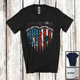MacnyStore - Police Car Heart Shape American Flag, Awesome 4th Of July Police Car Driver, Patriotic Group T-Shirt