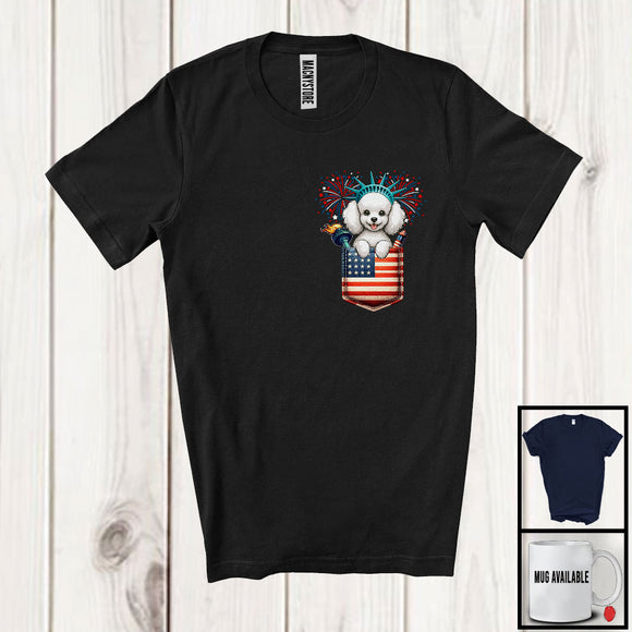 MacnyStore - Poodle in American Flag Pocket, Adorable 4th Of July Poodle Owner, Patriotic Group T-Shirt