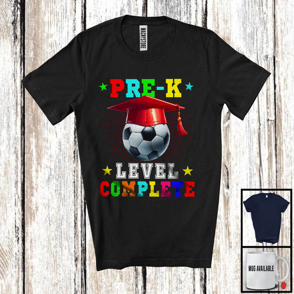 MacnyStore - Pre-K Level Complete, Joyful Last Day Of School Soccer Player Playing, Students Group T-Shirt