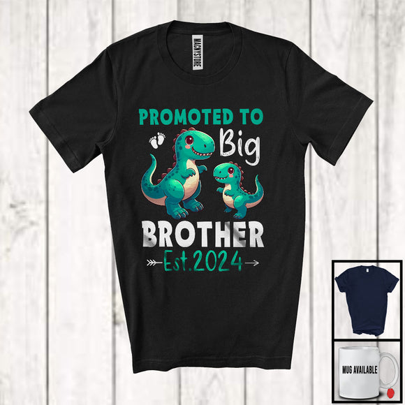 MacnyStore - Promoted To Big Brother Est 2024, Lovely Pregnancy Announcement Siblings T-Rex, Dinosaur T-Shirt
