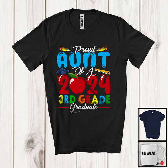 MacnyStore - Proud Aunt Of A 2024 3rd Grade Graduate, Wonderful Mother's Day Graduation, Proud Family T-Shirt