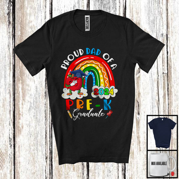 MacnyStore - Proud Dad Of A 2024 Pre-K Graduate, Colorful Father's Day Rainbow, Graduation Family T-Shirt