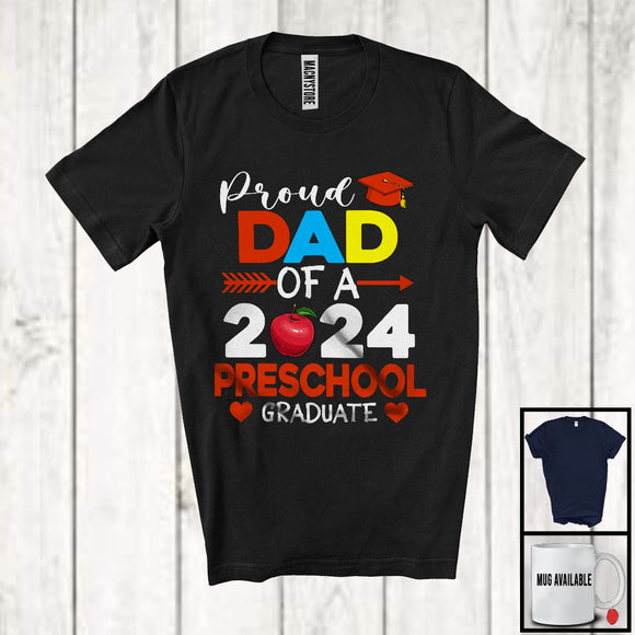 MacnyStore - Proud Dad Of A 2024 Preschool Graduate, Wonderful Father's Day Graduation, Family Group T-Shirt