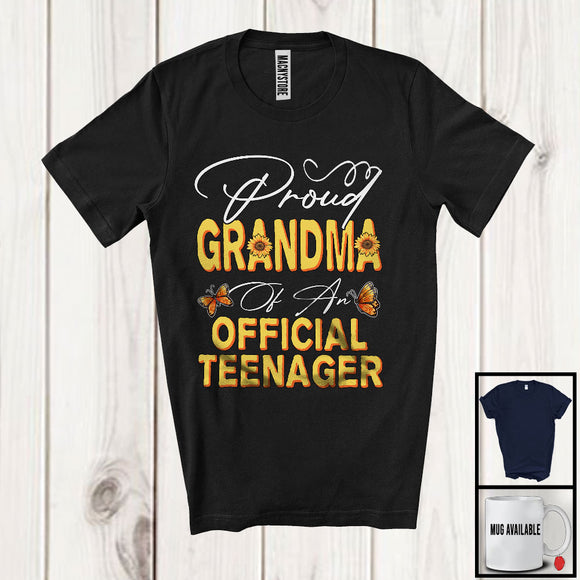 MacnyStore - Proud Grandma Of An Official Teenager, Adorable Mother's Day 13th Birthday Sunflowers, Family T-Shirt