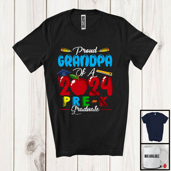 MacnyStore - Proud Grandpa Of A 2024 Pre-K Graduate, Wonderful Father's Day Graduation, Proud Family T-Shirt