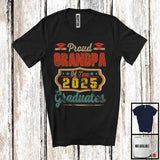 MacnyStore - Proud Grandpa Of Two 2025 Graduates, Amazing Father's Day Family Group, Graduation Proud T-Shirt