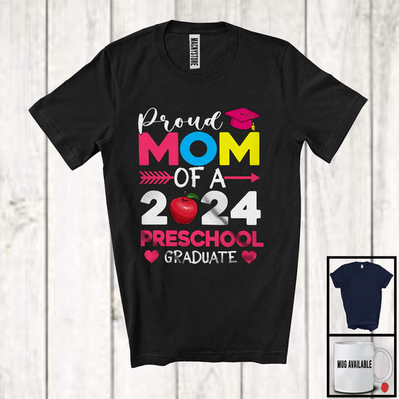 MacnyStore - Proud Mom Of A 2024 Preschool Graduate, Wonderful Mother's Day Graduation, Family Group T-Shirt
