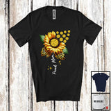 MacnyStore - Proud Mom; Awesome Mother's Day Leopard Sunflower Volleyball Player; Sport Team Family T-Shirt