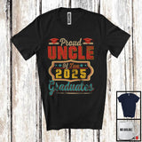 MacnyStore - Proud Uncle Of Two 2025 Graduates, Amazing Father's Day Family Group, Graduation Proud T-Shirt