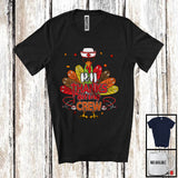 MacnyStore - RN Thanksgiving Crew; Lovely Thanksgiving Turkey Tail Autumn; Nurse Nursing Lover T-Shirt