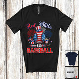 MacnyStore - Red White And Baseball, Amazing 4th Of July American Flag Sport Player Lover, Patriotic Group T-Shirt