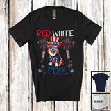 MacnyStore - Red White And Cool, Wonderful 4th Of July Corgi American Flag Sunglasses, Patriotic Group T-Shirt