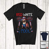 MacnyStore - Red White And Cool, Wonderful 4th Of July Sea Lion Sunglasses American, Patriotic Animal T-Shirt