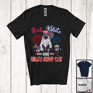 MacnyStore - Red White And Himalayan Cat, Lovely 4th Of July American Flag Kitten Lover, Patriotic Group T-Shirt