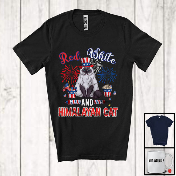 MacnyStore - Red White And Himalayan Cat, Lovely 4th Of July American Flag Kitten Lover, Patriotic Group T-Shirt
