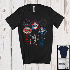 MacnyStore - Red White Blue, Lovely 4th Of July Three Cat Sunglasses, American Flag Patriotic Group T-Shirt