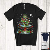 MacnyStore - Reindeer Santa Elf Alligator Christmas On Tree; Joyful Christmas Lights Alligator; Animal Lover T-Shirt