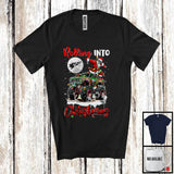 MacnyStore - Rolling Into Christmas; Wonderful X-mas Lights Santa Dabbing Riding Monster Truck; Snowing T-Shirt