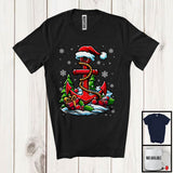 MacnyStore - Santa Anchor Snowing Around; Joyful Christmas Santa Anchor Boating Lover; Family Group T-Shirt