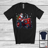 MacnyStore - Santa Driving Tractor, Awesome Christmas Santa Driver Team, Matching Family X-mas Group T-Shirt