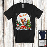 MacnyStore - Santa Giraffe With X-mas Tree Snowman, Adorable Christmas Santa Wild Animal, Family Group T-Shirt