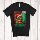 MacnyStore - Santa Look Cactus; Wonderful Christmas Santa Cactus Lover; Vintage Retro Family Group T-Shirt
