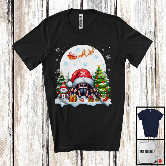 MacnyStore - Santa Tarantula With X-mas Tree Snowman, Adorable Christmas Santa Wild Animal, Family Group T-Shirt