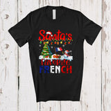 MacnyStore - Santa's Favorite French; Joyful Christmas Tree Snowman; Pajama French Family Group T-Shirt