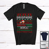 MacnyStore - Saxophone Cookies Christmas Movies Repeat, Amazing X-mas Sweater Santa, Musical Instruments T-Shirt