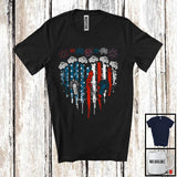 MacnyStore - School Bus Driver Heart Shape American Flag, Awesome 4th Of July School Bus Driver, Patriotic T-Shirt