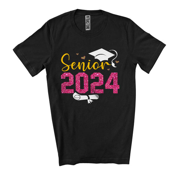MacnyStore - Senior 2024, Awesome Graduation Girl Women Senior Class Of 2024, Graduate Group T-Shirt