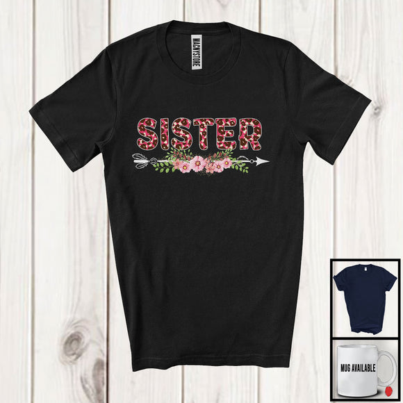 MacnyStore - Sister, Adorable Mother's Day Pink Leopard Flowers Lover, Matching Family Group T-Shirt