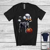 MacnyStore - Skeleton Poodle Gnawing Bone; Scary Halloween Costume Poodle Owner; Family Group T-Shirt