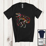 MacnyStore - Skeleton T-Rex Sugar Skull; Colorful Dia De Los Muertos Animal; Mexican Family Proud Proud T-Shirt