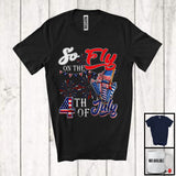 MacnyStore - So Fly On The 4th Of July, Joyful Independence Day USA Flag Firecrackers, Firework Patriotic T-Shirt