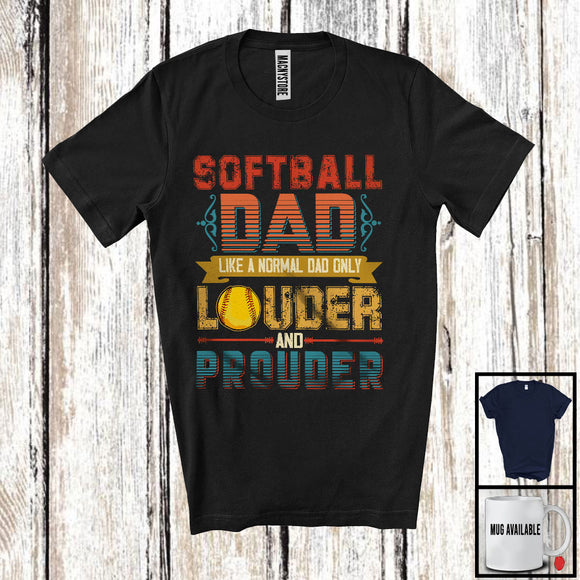 MacnyStore - Softball Dad Definition Only Louder And Prouder, Awesome Father's Day Vintage, Sport Player T-Shirt