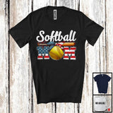 MacnyStore - Softball Mom, Amazing Mother's Day 4th Of July American Flag Headband, Sport Player Patriotic T-Shirt