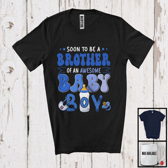 MacnyStore - Soon To Be A Brother Of An Awesome Baby Boy, Lovely Father's Day Pregnancy Gender Reveal, Family T-Shirt
