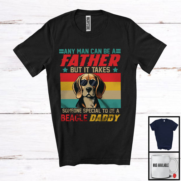 MacnyStore - Special To Be A Beagle Daddy, Proud Father's Day Beagle Sunglasses, Vintage Retro T-Shirt